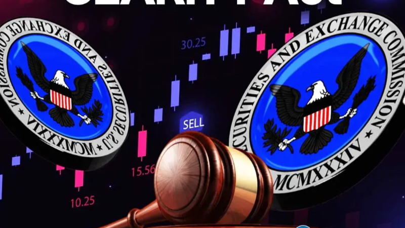 A conceptual image of the SEC seal next to a digital ledger and a gavel, symbolizing new crypto rules.