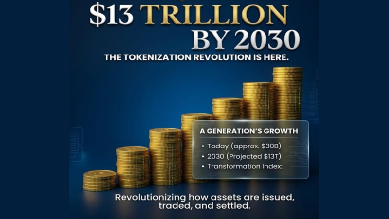 An institutional macroeconomic flow chart tracking the capital transmission path from post-quantum cryptographic migration phases to the expansion of stablecoin liquidity, illustrating the systematic reallocation of digital wealth into secure tokenized real estate portfolios.