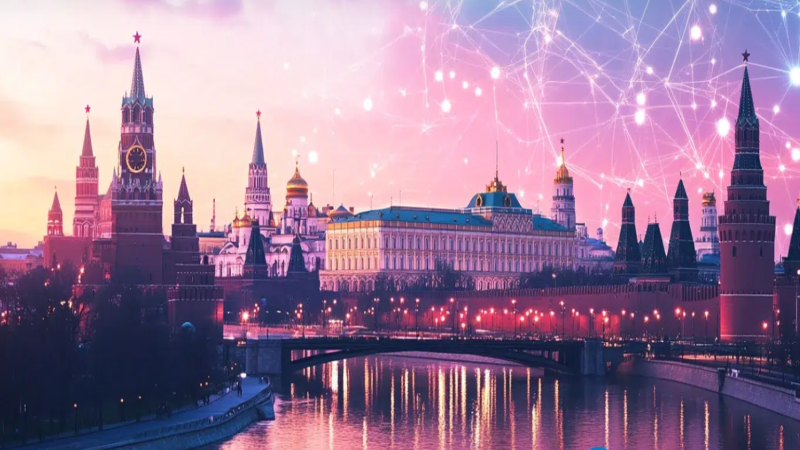 Image Alt Caption: Digital world map with red security grid overlays on Eastern Europe and green compliant blockchain nodes on global luxury real estate hubs.