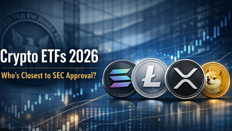 Conceptual stock exchange trading display showing digital asset indices and tokenized RWA funds integrated with SEC regulatory compliance graphics.