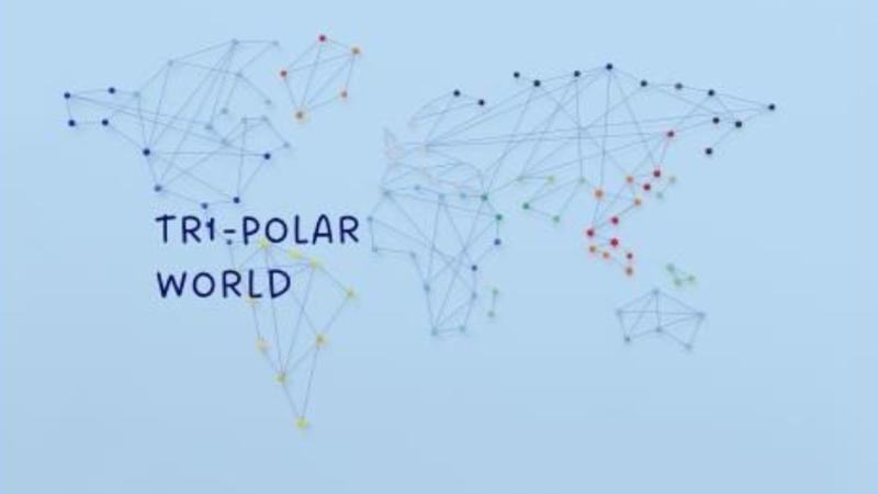 a significant transformation, shifting from a unipolar system dominated by the United States to a "Tri-Polar World" comprising the Americas, Asia, and Europe.