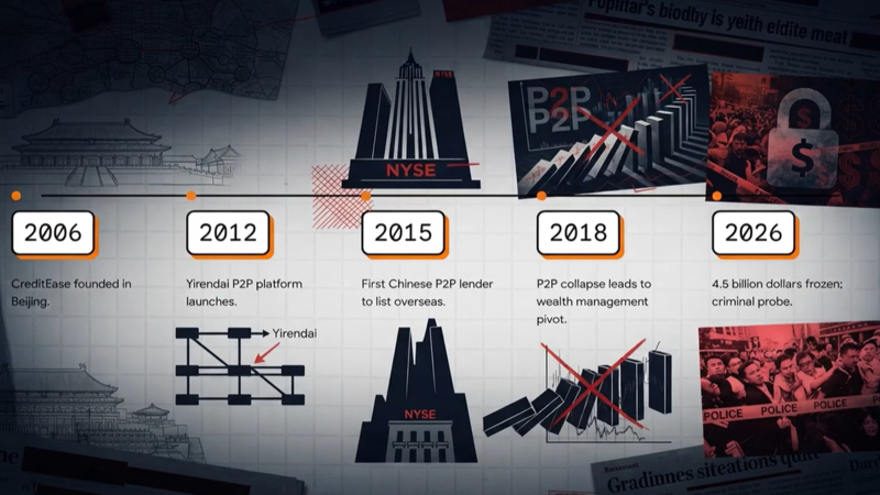 $4.5 billion in investor products frozen since May — and on Oct 12, Beijing police opened a criminal investigation into CreditEase