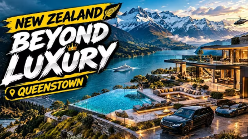 Queenstown, New Zealand — a breathtaking destination where dramatic mountains, crystal-clear lakes, world-class resorts, and extraordinary alpine landscapes create an unforgettable luxury escape.